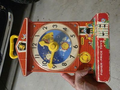 Fisher-Price Music Box Teaching Clock 998 Vintage