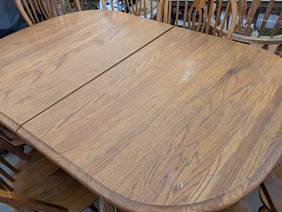 Oak Table and 10 chairs
