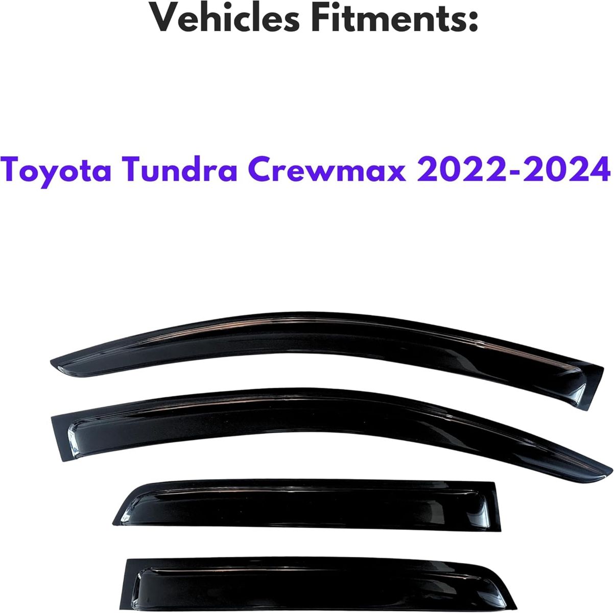 KPY 4PC Window Visors Rain Guards Vent Deflectors for 2022-2024 Toyota Tundra Crewmax