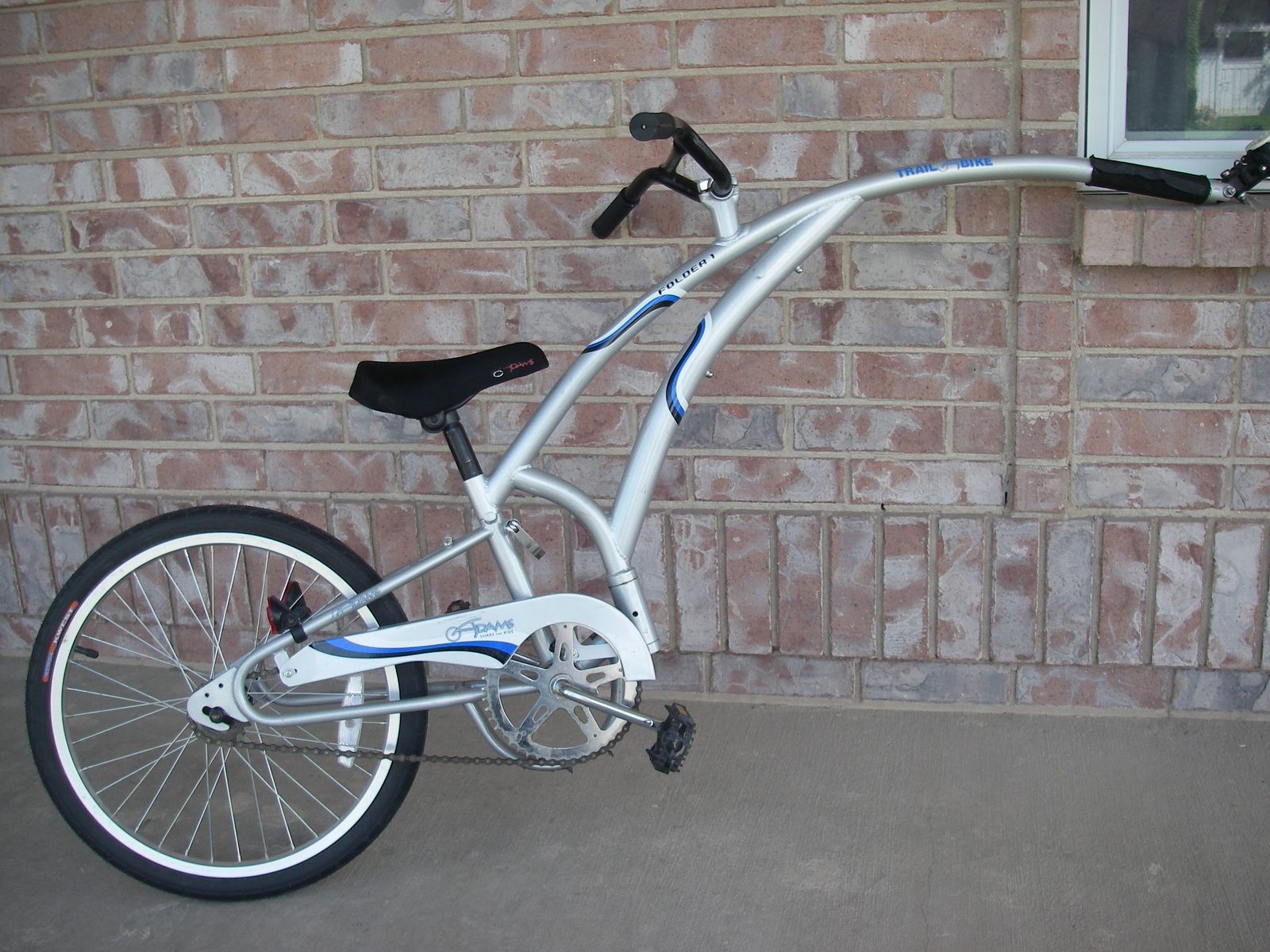 ADAMS TRAIL-A-BIKE Folder One, 20 Inch, Tow Behind Folding Tandem Trailer BIKE Childs 20"