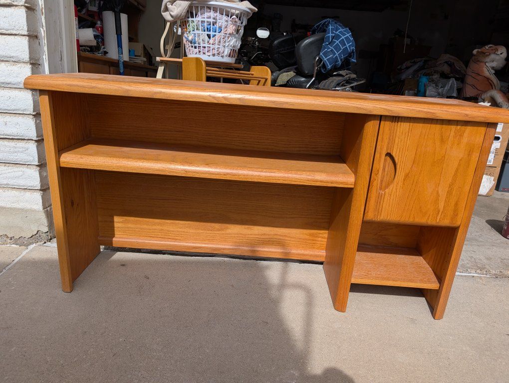 Solid Oak Desk Hutch