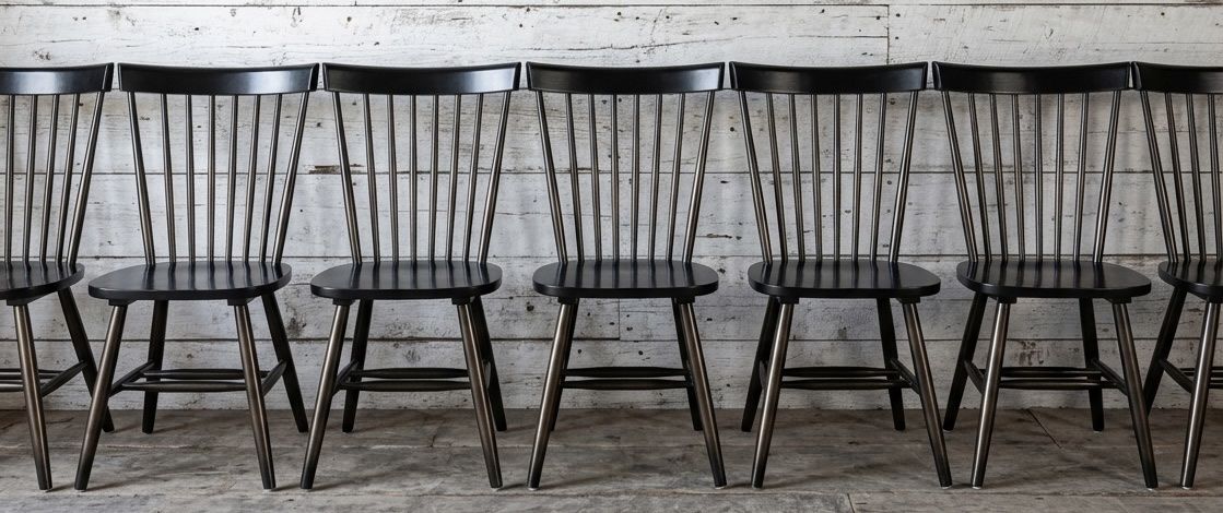 Set Of 7 Windsor Farm Style Dining Chairs 