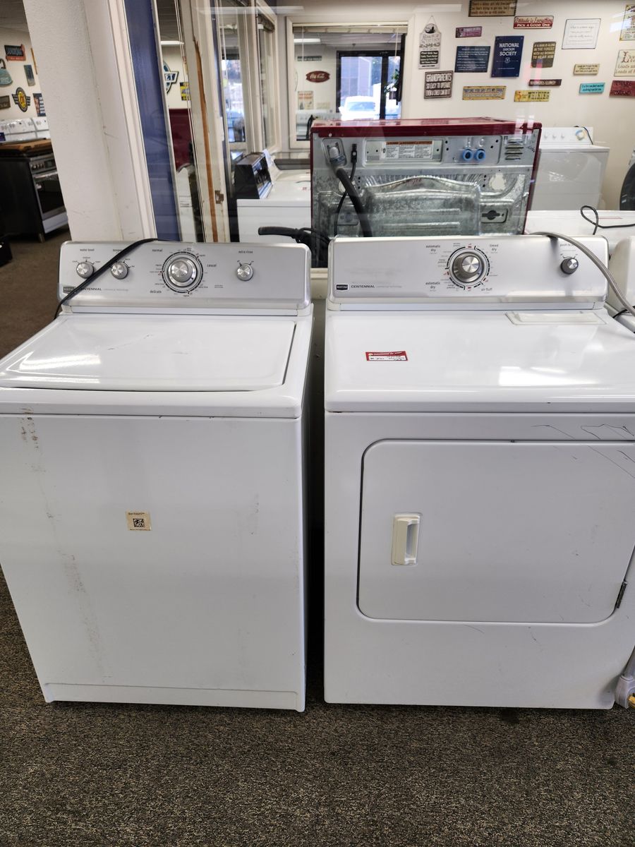NICE MAYTAG TOPLOAD WASHER AND ELECTRIC DRYER SET! W-WARRANTY