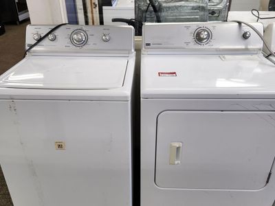 NICE MAYTAG TOPLOAD WASHER AND ELECTRIC DRYER SET! W-WARRANTY
