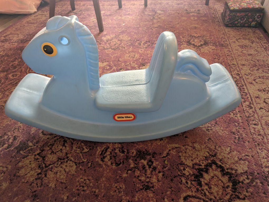 Little Tikes Blue Rocking Horse - Durable Plastic Toddler Ride-On Toy
