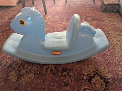 Little Tikes Blue Rocking Horse - Durable Plastic Toddler Ride-On Toy