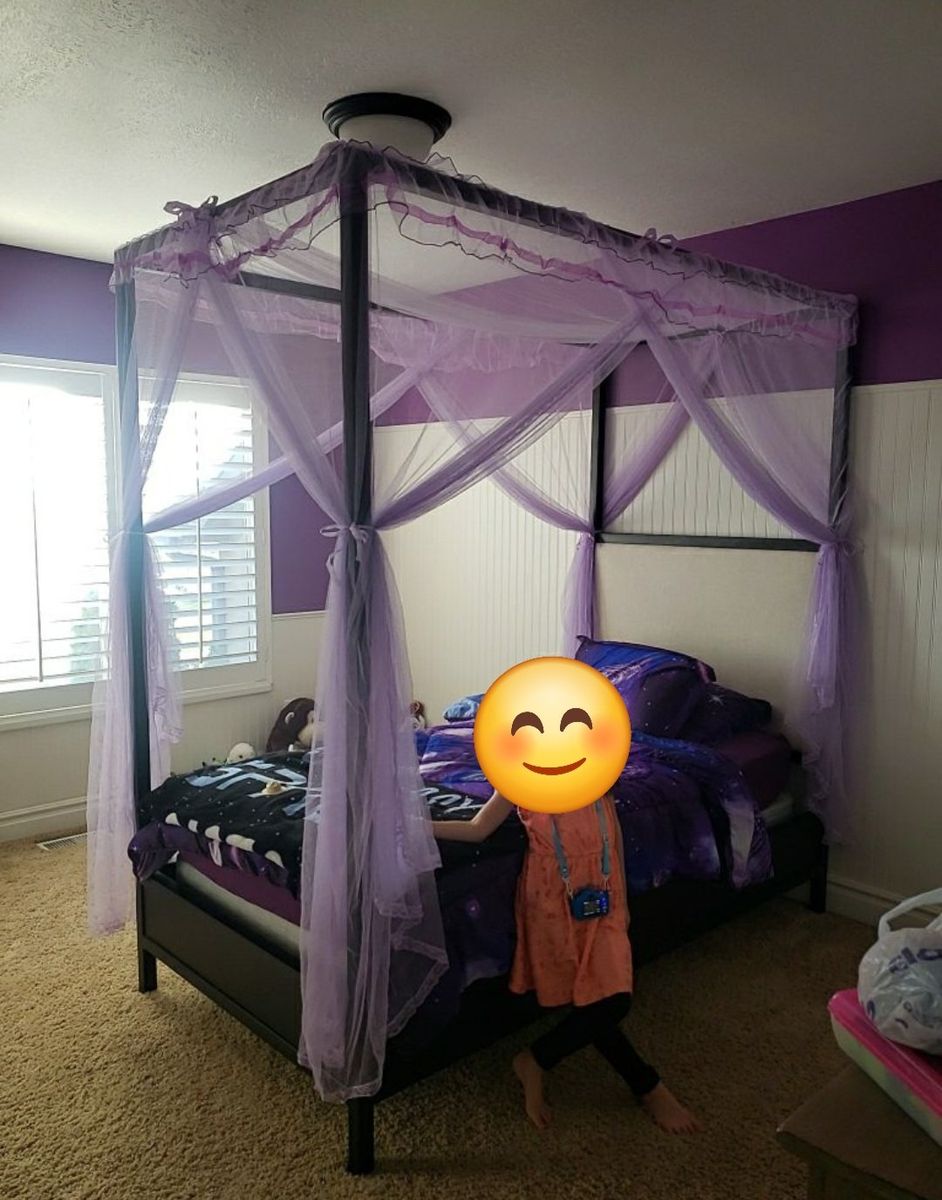 Four poster twin XL metal bed frame