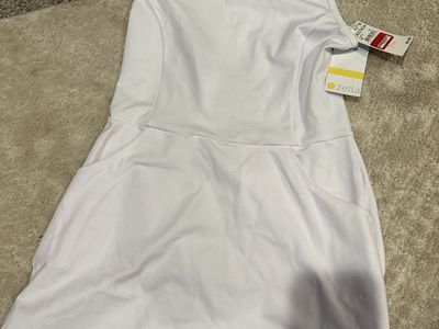 NWT Zella White Athletic Dress with Pockets Size L