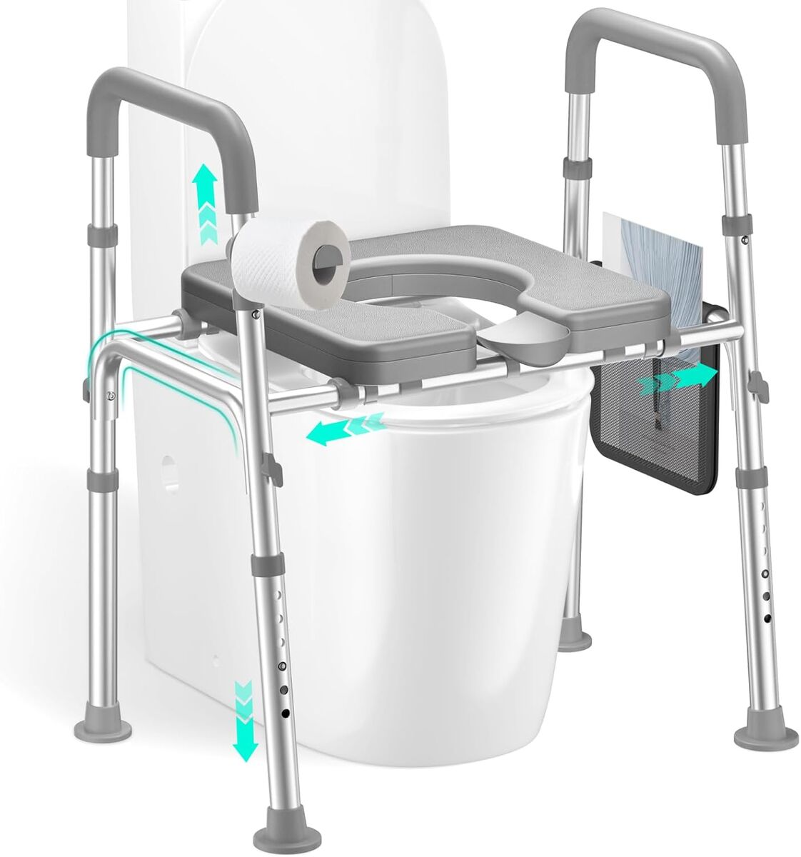 NEW Raised Toilet Seat Riser with Handles for Seniors, 450LBS Heavy-Duty 3in1 Commode Chair