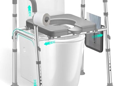 NEW Raised Toilet Seat Riser with Handles for Seniors, 450LBS Heavy-Duty 3in1 Commode Chair