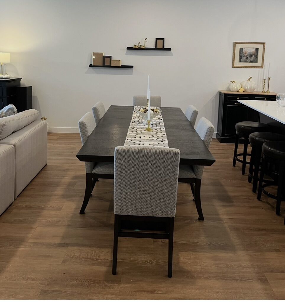 Dark Wood Kitchen Table With Fabric Chairs