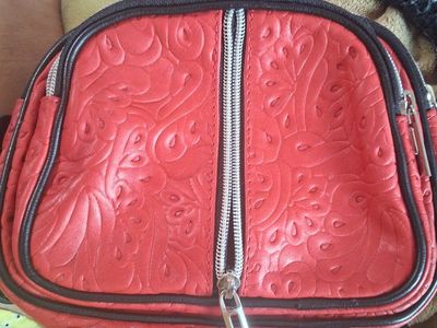 Venezia red leather crossbody handbag