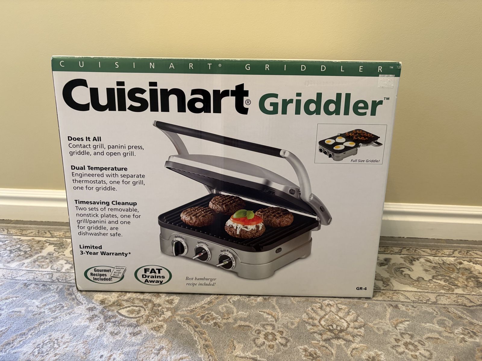 Cuisinart Griddler GR-4 – 5-in-1 Grill/Griddle/Panini Press (New in Box)