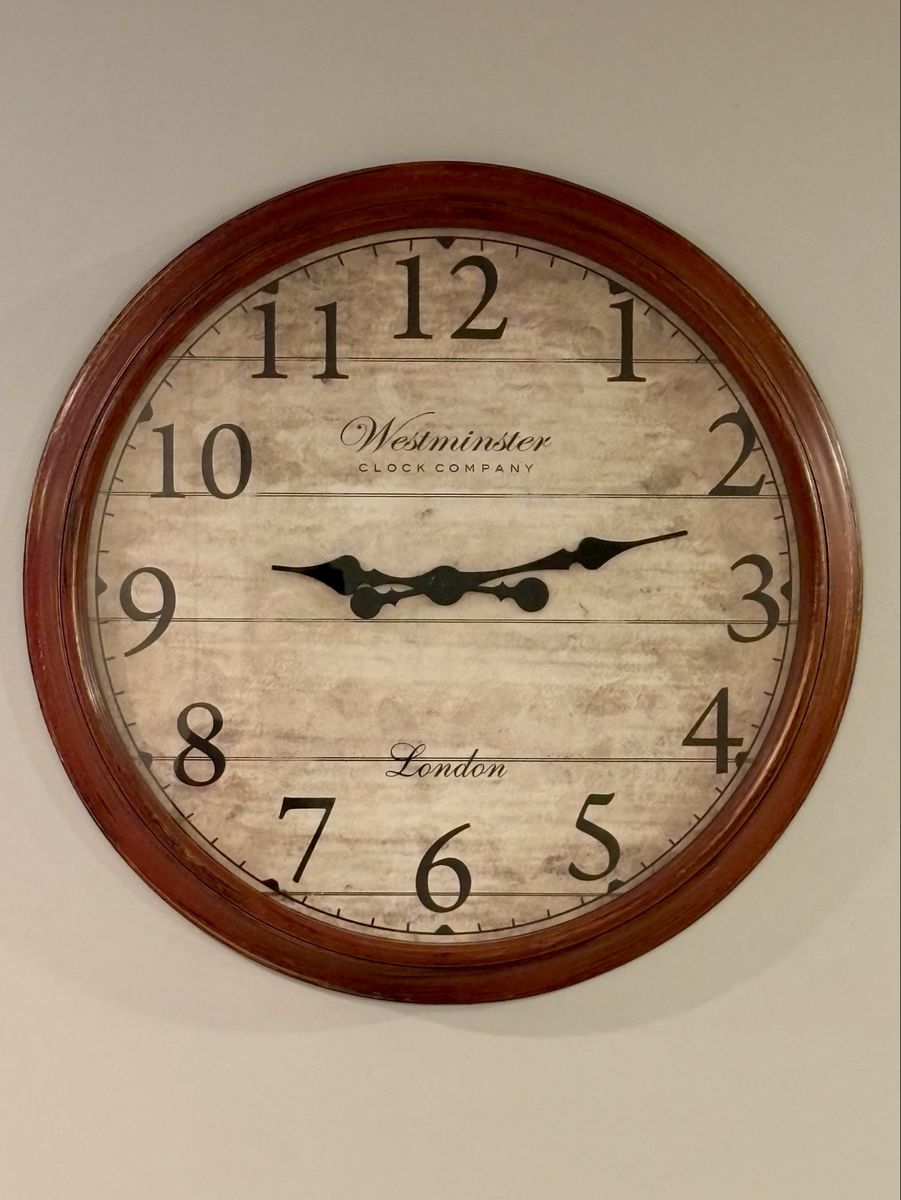 Oversized 30” Westminster Clock Company Wall Clock | Like New | Quiet