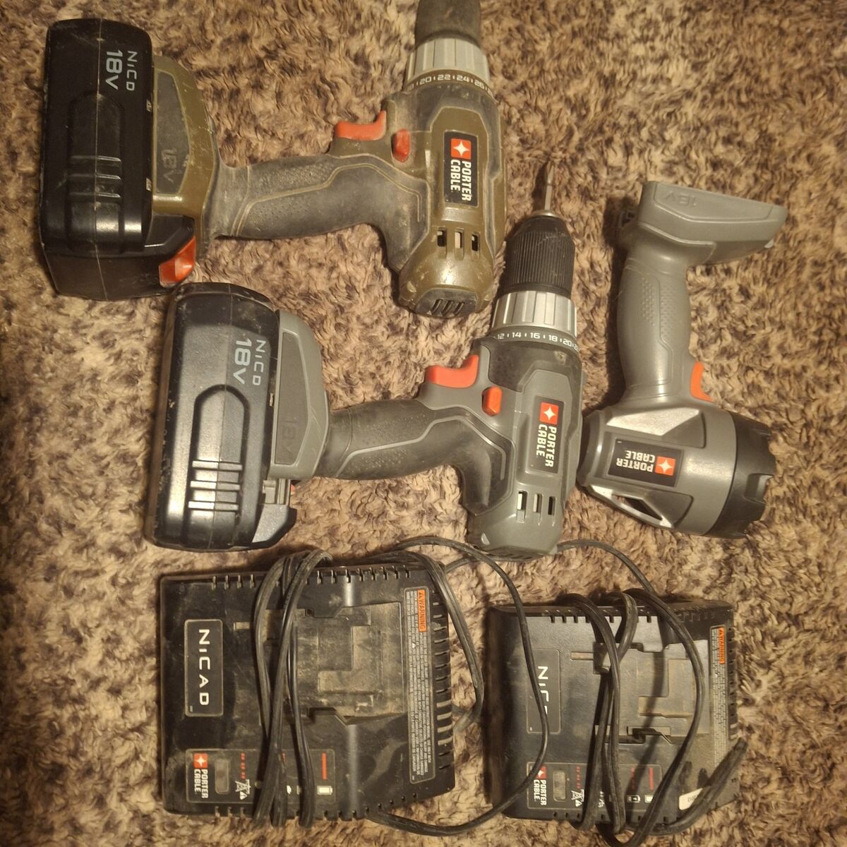 porter cable 18volt nicad lot