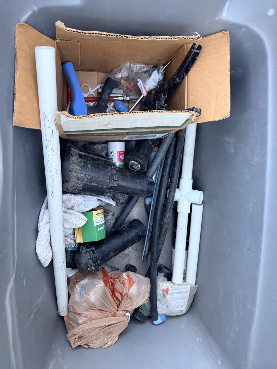 Tote full of sprinkler parts - FREE