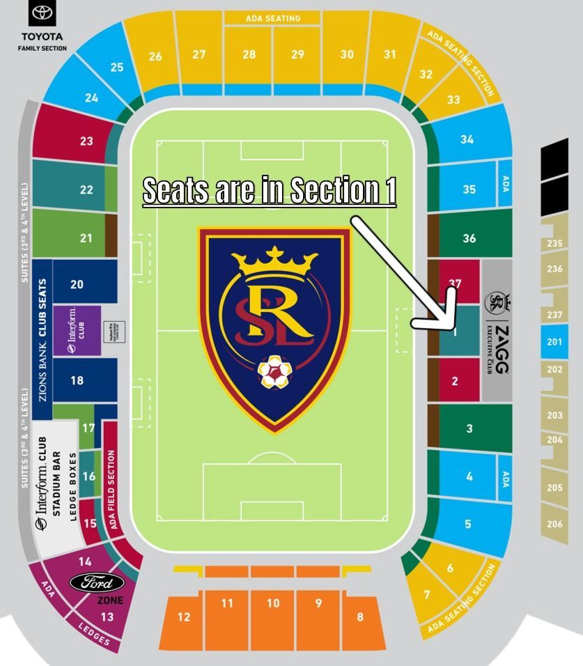 RSL vs LAFC - Center Section 1, row L - 2 tickets