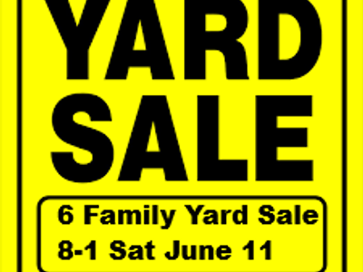 Yard Sale 9547 S Caledonia Circle (4730 W) South Jordan SAT. 8:00 7/11/26