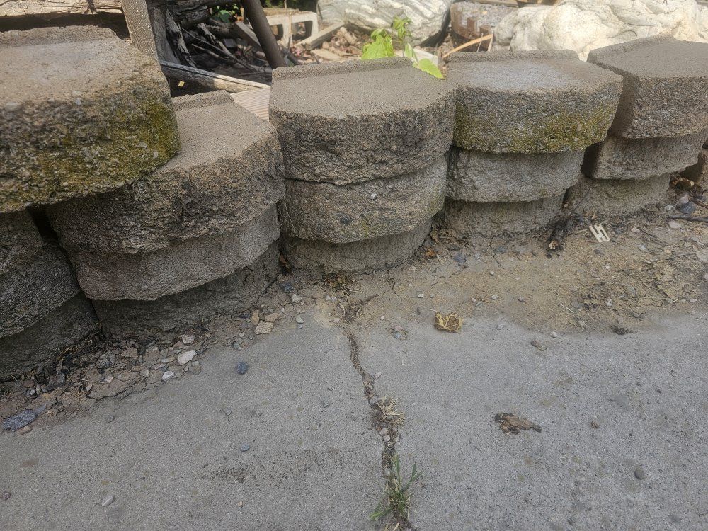 Concrete Retaining Wall Blocks - Used, Weathered, Hexagonal Design - 10+ Blocks Available