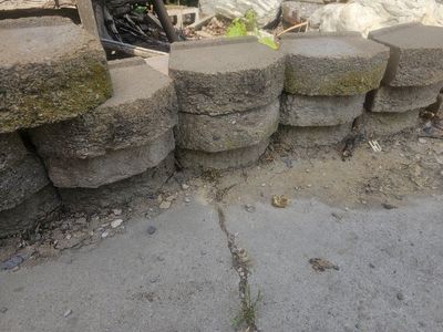 Concrete Retaining Wall Blocks - Used, Weathered, Hexagonal Design - 10+ Blocks Available