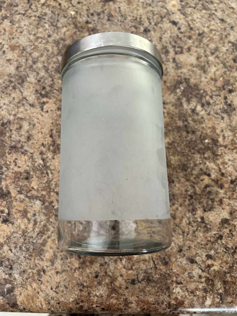 Frosted Glass Food Storage Jar with Metal Lid - Airtight Kitchen Canister