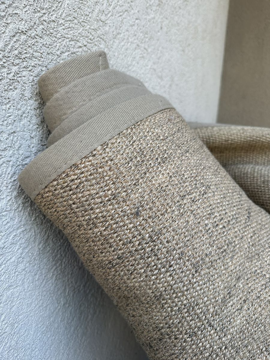 Large 8’ x 11ft Sisal Area Rug with Tan Cotton Border