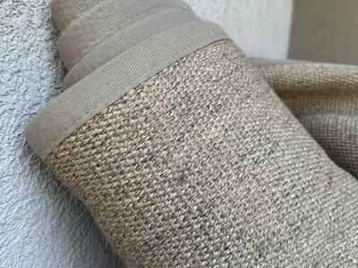 Large 8’ x 11ft Sisal Area Rug with Tan Cotton Border