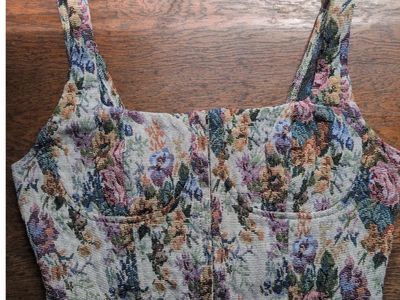 Wild Fable Floral Corset Bustier Crop Top Tank Size L