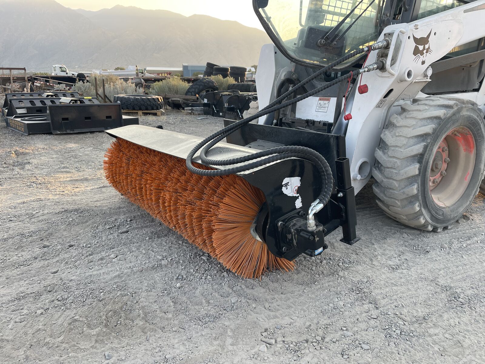 2025 New GIYI GY-SE61 61 in Skid Steer Sweeper Broom Attachment