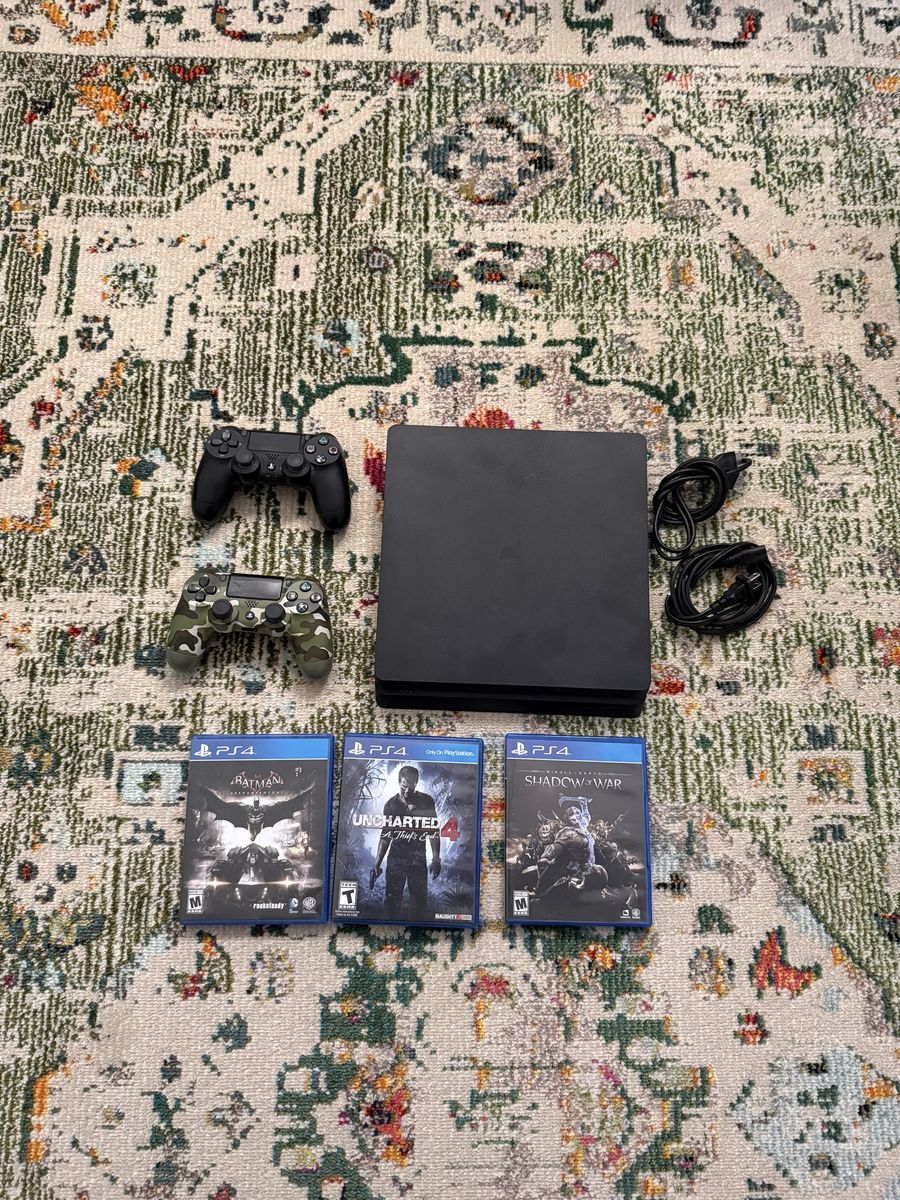 PS4 Slim w/ Controllers and Games