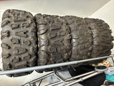 Set of 4 Quadboss QBT846 26x9-14 and 26x11-14 ATV/UTV Tires, Excellent Condition, Aggressive Tread