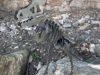 Unique Welded Metal T-Rex Dinosaur Sculpture/Figurine - Rustic Decor
