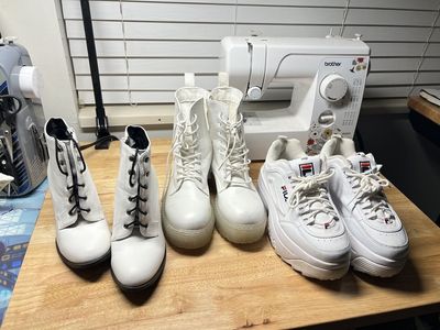 White Disruptor Platform Sneaker Fila Boot Heels 8