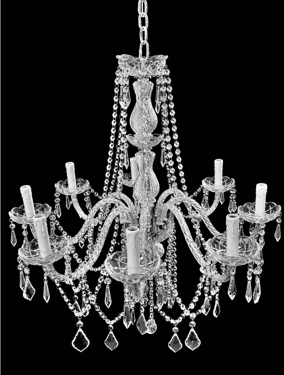 Elegant Crystal Chandelier - Multi-Arm Hanging Ceiling Light Fixture