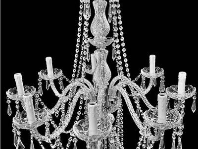 Elegant Crystal Chandelier - Multi-Arm Hanging Ceiling Light Fixture