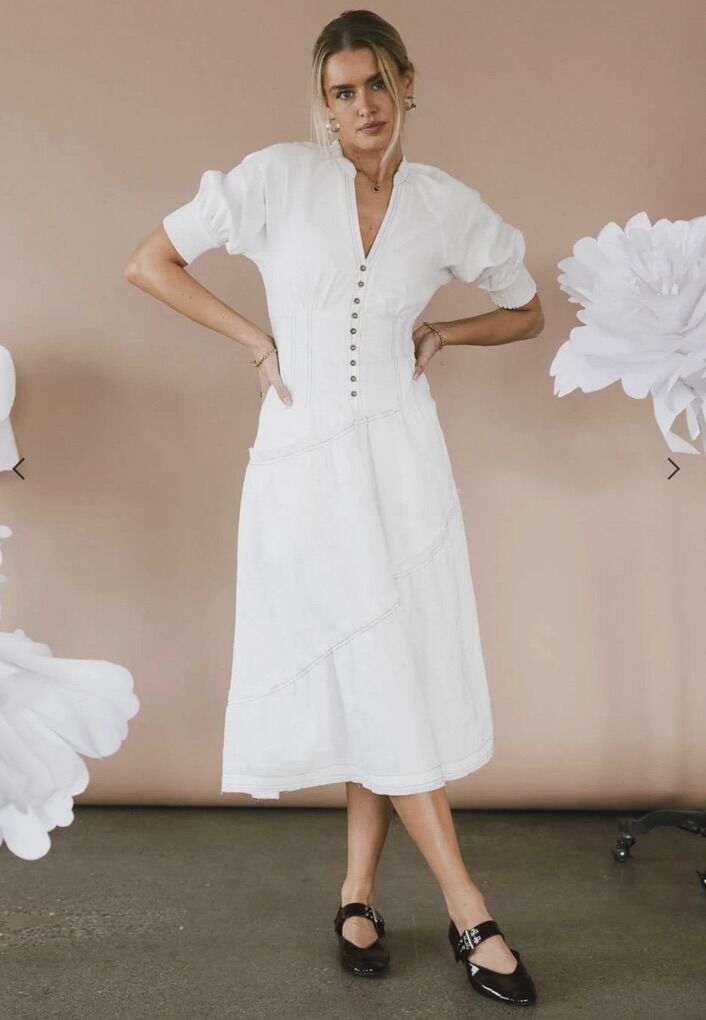 New Böhme Talitha Midi Dress XS White with tags