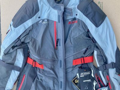 Like New Klim Artemis ADV Series Gore-Tex Motorcycle Jacket Size 2XL Grey Red NWT