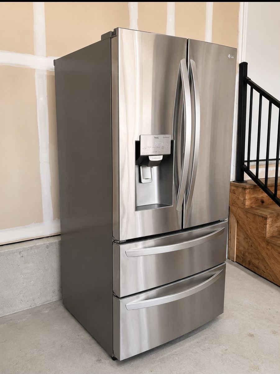 LG ThinQ French Door Refrigerator Stainless Steel - Ice & Water Dispenser