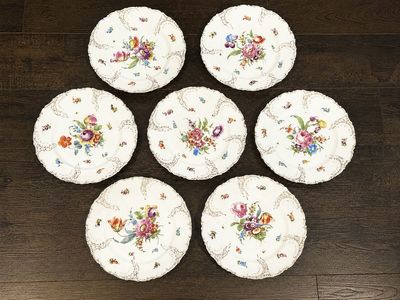 Antique Dresden Germany Porcelain Plates - Richard Klemm (Set of 7) Please Read Description