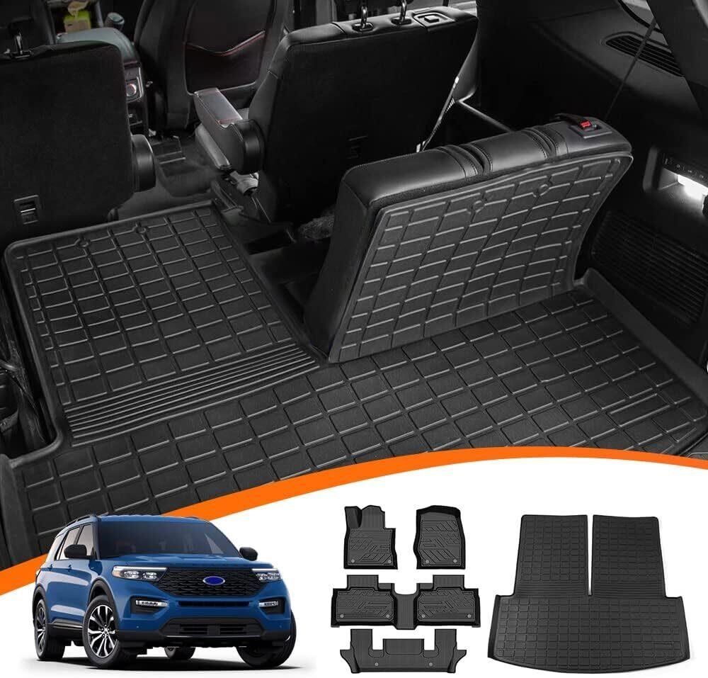 The Cargo Liner and Floor Mats Fitting For Ford Explorer 6&7 Passengers 2020 2021 2022 2023