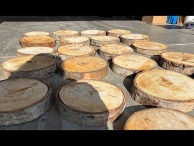 Rustic Wood Slices - Log Rounds for Decor, Crafts, Centerpieces - Approx. 12-13” Diameter, 2" Thick