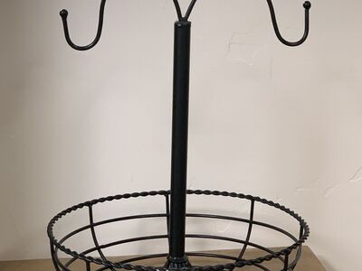 Rope Look Rim Fruit Basket with Double Banana Hook