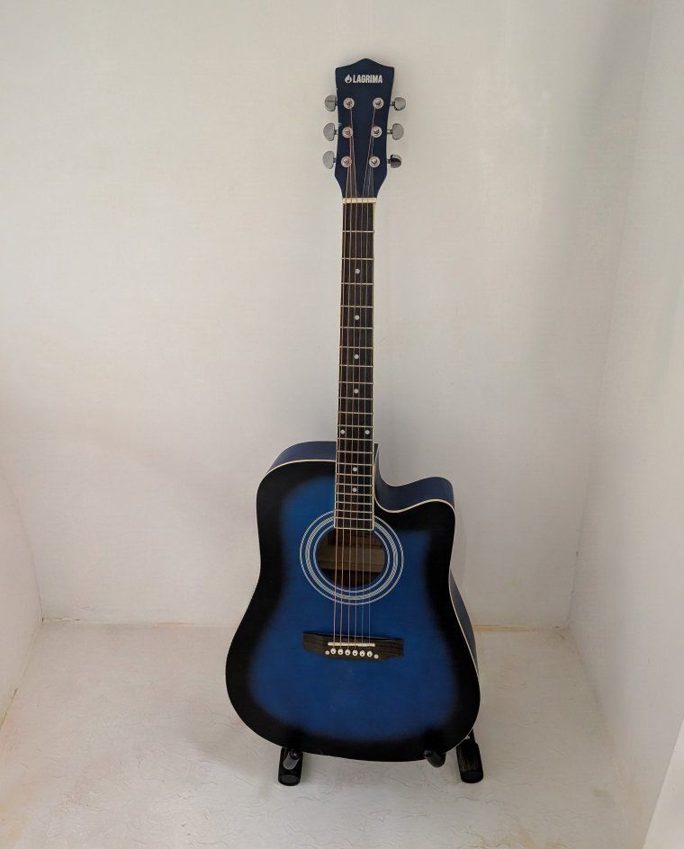 Lagrima Blue Sunburst Acoustic Guitar Cutaway Body
