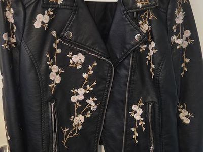Black with pink flowers jacket