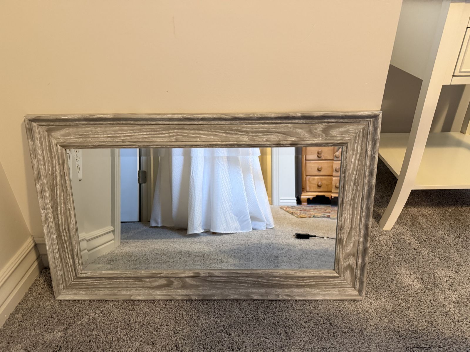Rustic Gray Wood-Framed Wall Mirror - 17.5" x 29"
