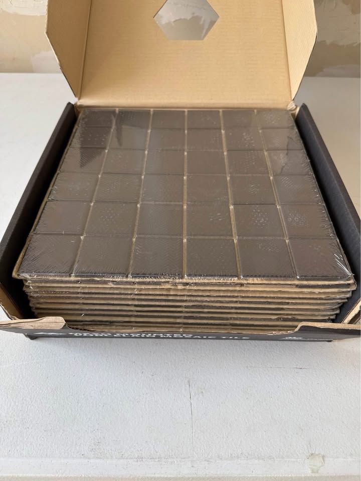 1x1 10 sheets - mesh mounted porcelain mosaic tile shade n-48
