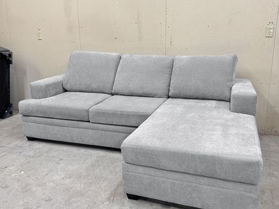 (New) Reversible Light Gray Sectional Couch - Free Delivery