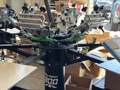 Out of the business complete equipment to make shirts, Riley Hopkins 300 Series Screen Printing Equipment