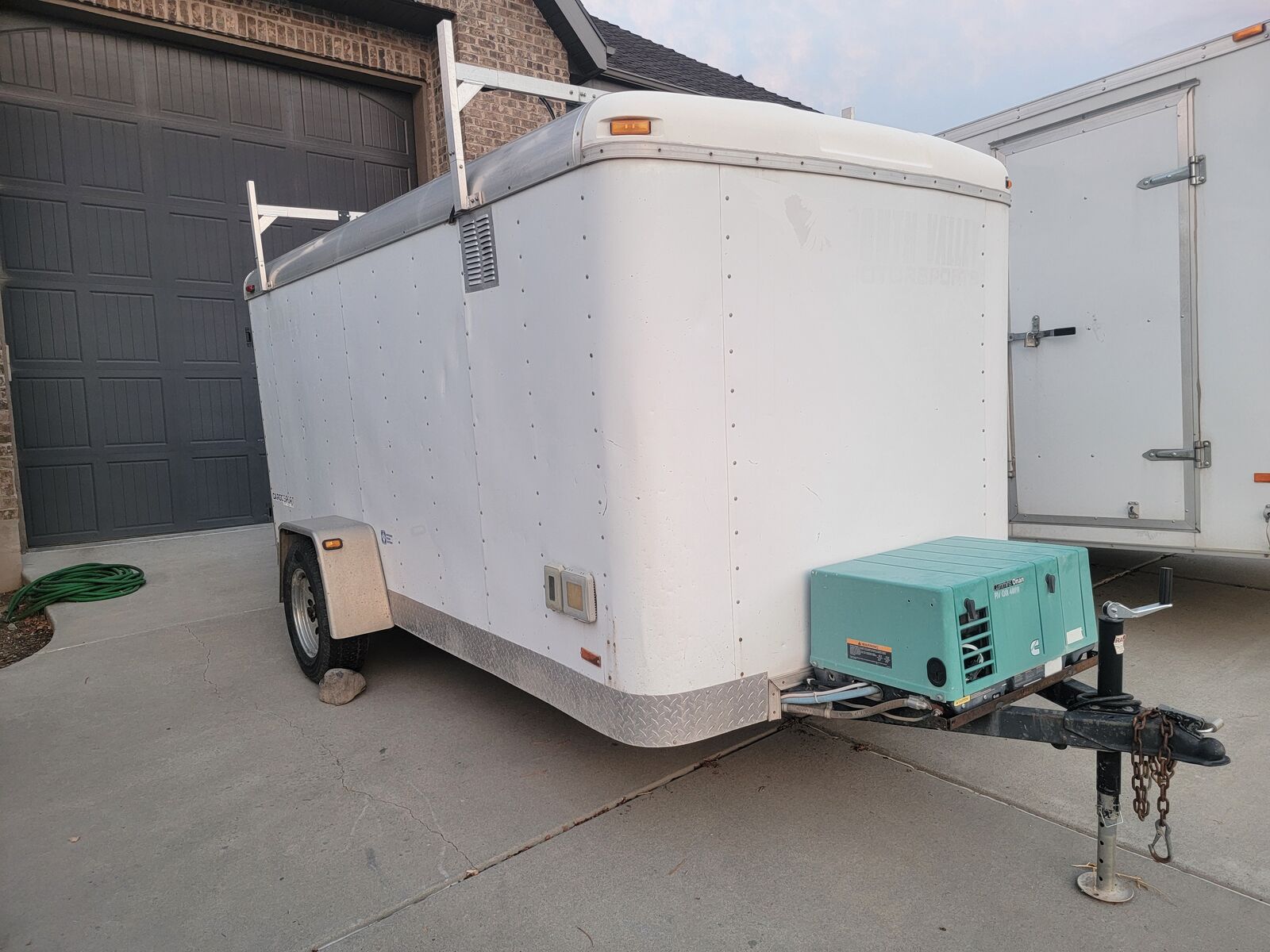 Job site trailer Pace 6x12 120vac inverter, generator, solar cell roof racks