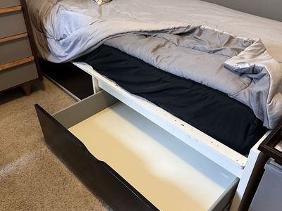 Twin Bed Frame with Storage and a Mattress